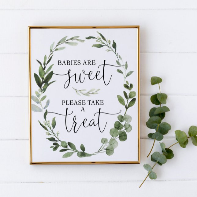 Spädbarn är sött, ta ett litet greenertecken. poster (Skapare uppladdad)