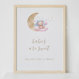 Spädbarn är sötvattensfärgstecken för babyskor poster