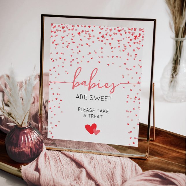 Spädbarn är Sweet Baby Shower-signatur Digital ell Poster (little sweetheart baby shower)