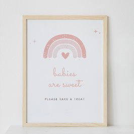Spädbarn är Sweet Boho Rainbow-Rosa-favoritskylt Poster