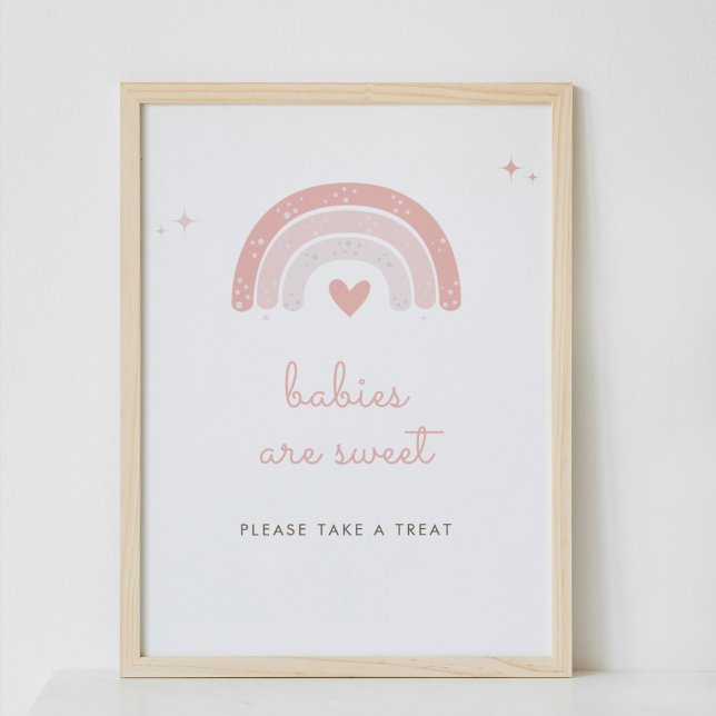 Spädbarn är Sweet Boho Rainbow-Rosa-favoritskylt Poster (Skapare uppladdad)