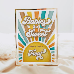 Spädbarn är Sweet Boho Sunshine Baby Shower Sign Poster