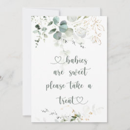 Spädbarn är Sweet Eucalyptus Baby Shower-skylt Inbjudningar