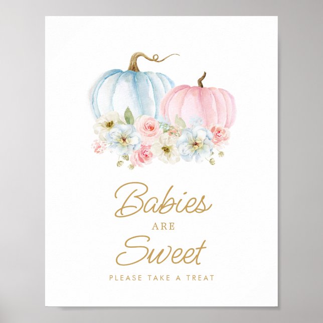 Spädbarn är Sweet Fall Gender Reveal Baby Shower P Poster (Framsidan)