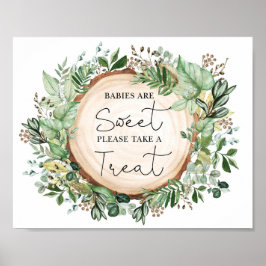 Spädbarn är Sweet Rustic Greenery Baby Shower Favo Poster