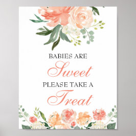 Spädbarn är Sweet (sött) Ta ett Treat Blommigt-tec Poster