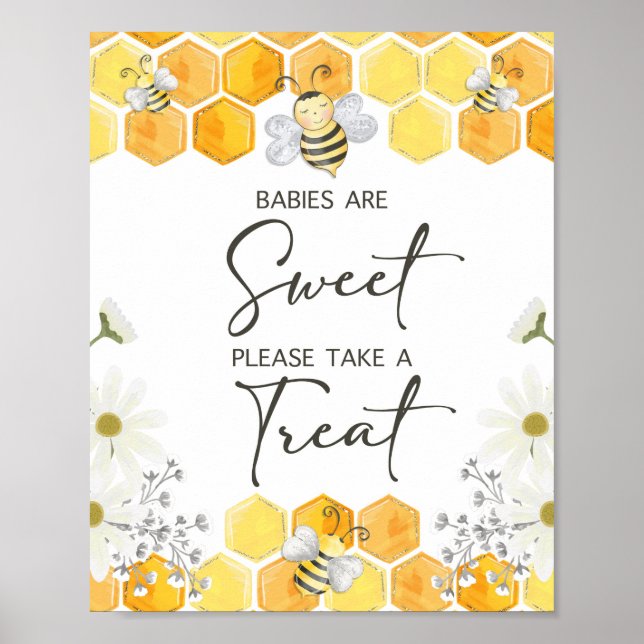 Spädbarn är Sweet, ta ett Beat Bee-tecken Poster (Framsidan)