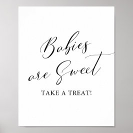 Spädbarn är Sweet Ta ett Treat Baby Shower-tecken Poster