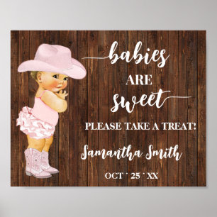 Spädbarn är Sweet tar en Behandla Cowgirl Baby Sho Poster