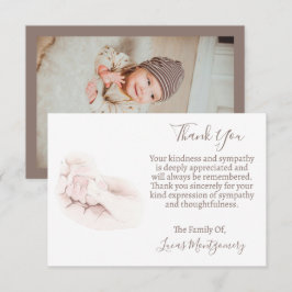 Spädbarn, Baby - begravningsfoto Tack, sympati Anteckningskort