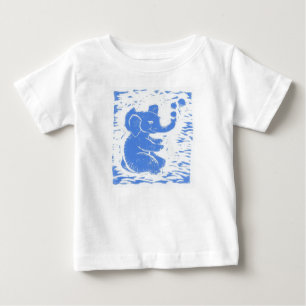 Spädbarn Baby blue Elefantblåsbubblor T-shirt
