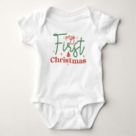 Spädbarn Baby - första julklappen i Nyfödd bebis T Shirt
