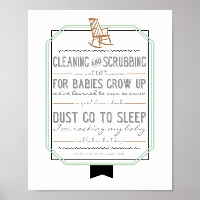 Spädbarn Behålla inte Nursery Wall Art Poster (Framsidan)