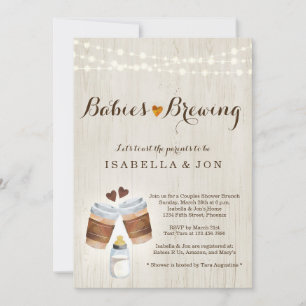 Spädbarn Brev Coffee Tea-Twillingar - babyskor Inbjudningar