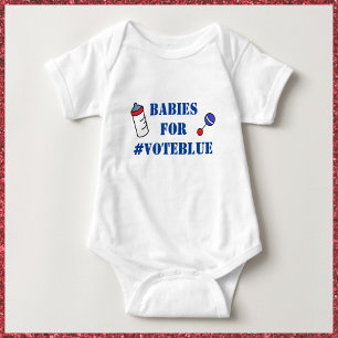 Spädbarn för OMRÖSTNINGSBLUE En Biet-Baby-baddräkt T Shirt