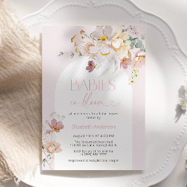 Spädbarn för  Rosa Blommigt i Bloom Baby Shower Inbjudningar