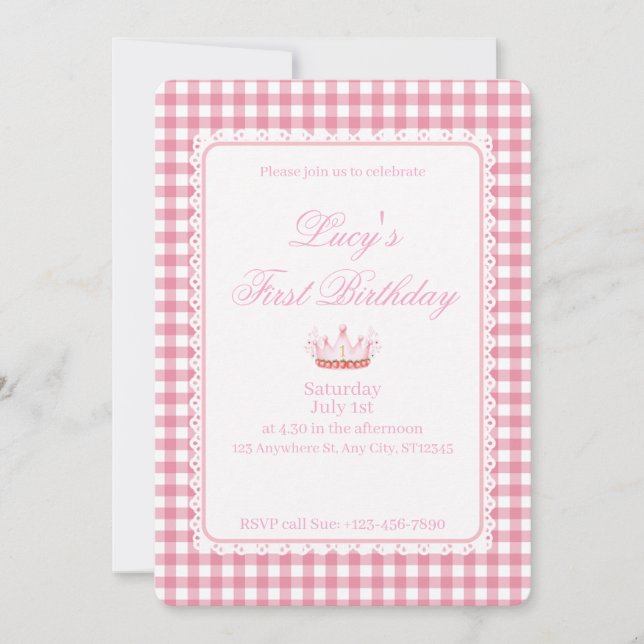 Spädbarn första Coquette Birthday! Inbjudningar (Framsida)