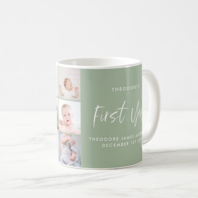 Spädbarn, grönt för fotokollage för fotokollage fö kaffemugg (Framsida höger)