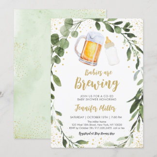 Spädbarn håller på att föda upp grey Twin Baby Sho Inbjudningar