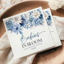 Spädbarn i Blå Blommigt Blåstövel i blomma Pappersservett