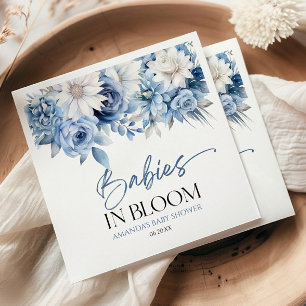 Spädbarn i Blå Blommigt Blåstövel i blomma Pappersservett