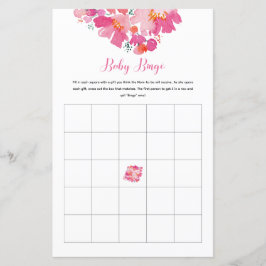 Spädbarn i blom Baby Shower Bingo-spel