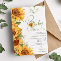 Spädbarn i blom elegant solros blommande baby show