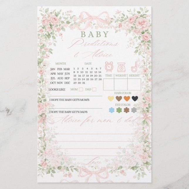 Spädbarn i blomning flicka baby shower spel med bl (Framsida)