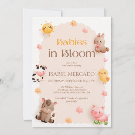 Spädbarn i Bloom Boskap Baby Shower Inbjudningar