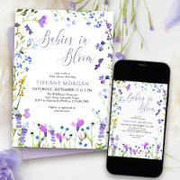 Spädbarn i Bloom Lila Wildblomma Twin Baby Shower