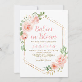 Spädbarn i BLOOM Twillingars Baby Shower-inbjudan Inbjudningar