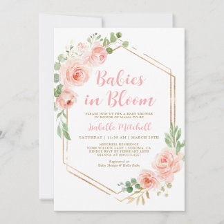 Spädbarn i BLOOM Twillingars Baby Shower-inbjudan Inbjudningar