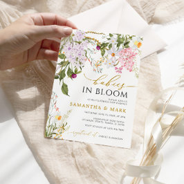 Spädbarn i Bloom Wildblommes Twillingar Shower Inbjudningar
