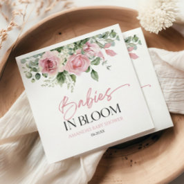 Spädbarn i Twillingar för babykläder i Rosa ros Bl Pappersservett