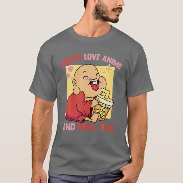Spädbarn Kärlek Anime och Mjölk Teas - Cute Kawaii T Shirt (Framsida)