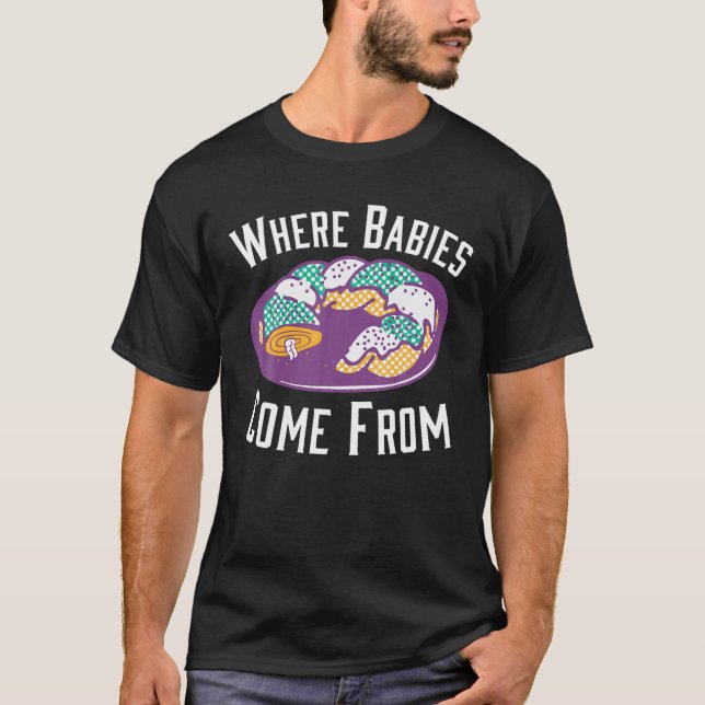 Spädbarn Kom från Mardi Gras Kung Cakes T Shirt (Framsida)