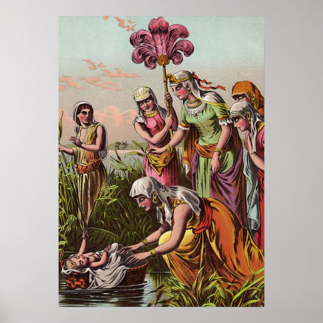 Spädbarn Moses i en korg Poster (Framsidan)