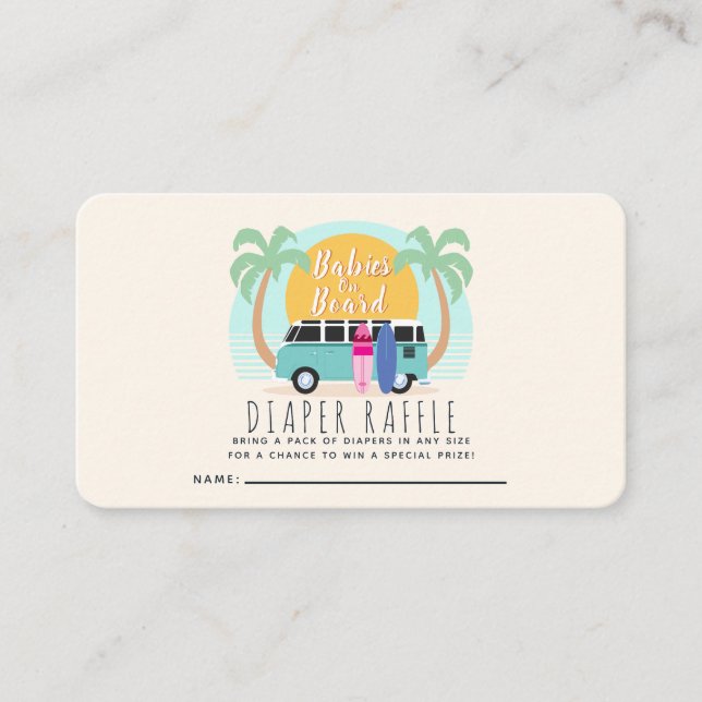 Spädbarn på Board Van Twillingars Diaper Raffle Visitkort (Framsida)