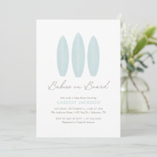 Spädbarn på tavla för Twin Baby Shower Inbjudningar