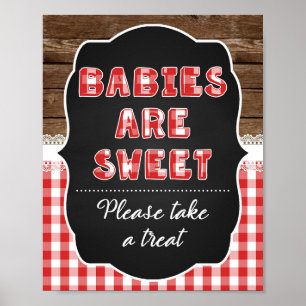 Spädbarn R Sweet Favor Sign - Red Baby Q Poster