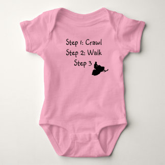 Spädbarn (rosa Crawl, Walk, Ride) T-shirt