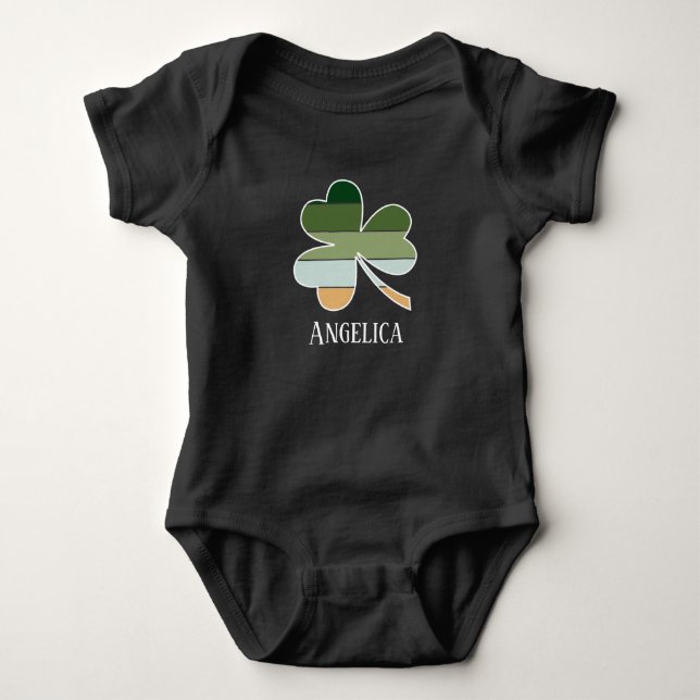 Spädbarn: S:t Patrick-dagen Lucky Irish Shamrock T Shirt (Framsida)