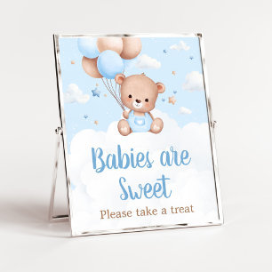 Spädbarnen Blue Nalle Baby Shower är Sweet Sign Poster