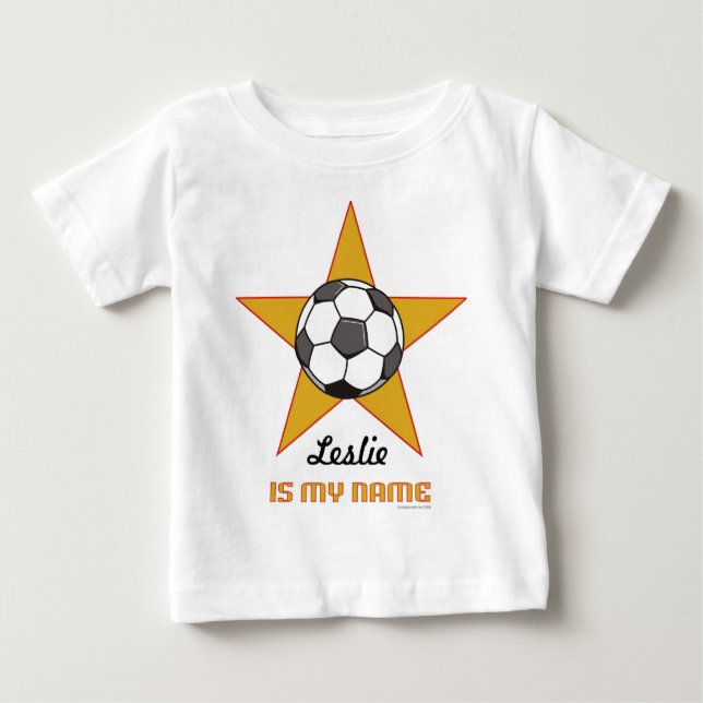 Spädbarns Personlig Fotboll - stjärna Tee (Framsida)
