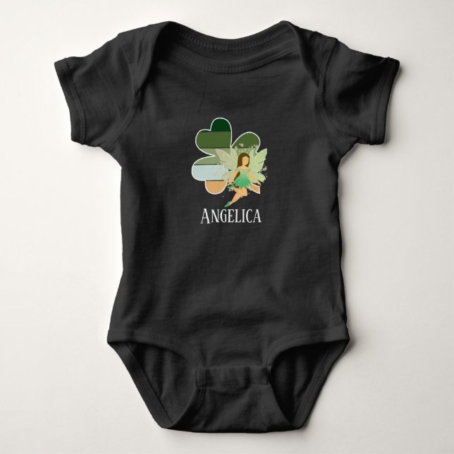 Spädbarnsdagen i St. Patrick Shamrock Irish Fairy T Shirt (Framsida)