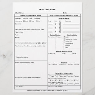 Spädbarnsdagsrapport Lakan Reklamblad