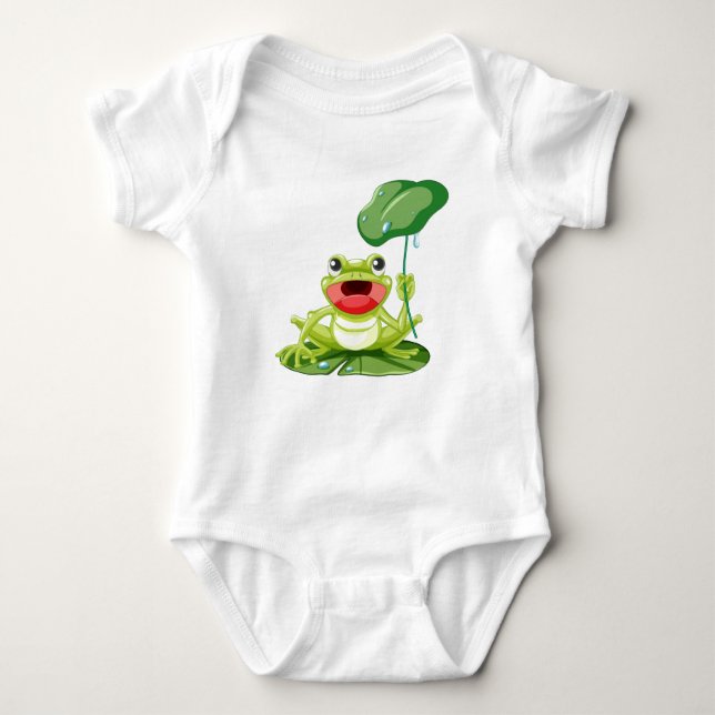 Spädbarnsdräkt, groeper-Frog Baby Bodykostym T Shirt (Framsida)