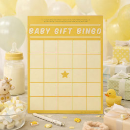 Spädbarnsgåvobingo - Baby Shower -spel Gul anteckn Anteckningsblock