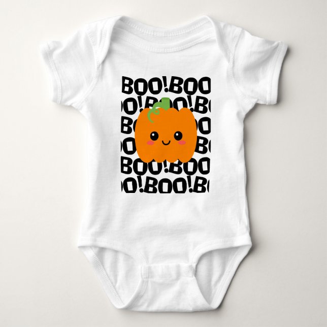 Spädbarnshalloween kostym Pumpa, Söt Halloween T Shirt (Framsida)