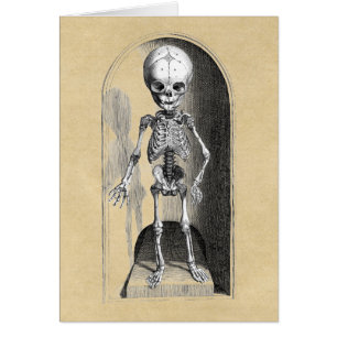 Spädbarnskeleton Front/Back Halloween Card Hälsningskort